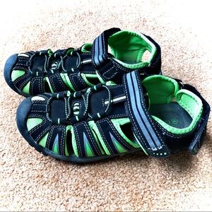 George Velcro Sandals Black/Green Size 4 Boys